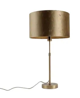 Stolné lampy Stolná lampa bronzová s bronzovým zamatovým tienidlom 35 cm - Parte