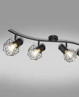 Lampy do obývačky Stropné bodové svietidlo 54017-4 Čierna LS4