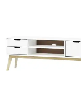Obývacie zostavy a steny TV stolík 1 dvere + 2 zásuvky BONITO biely lak
