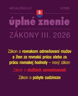 Zákony, zbierky zákonov Aktualizácia III/1 2026 – Služby zamestnanosti a zamestnávanie - Kolektív autorov