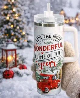 Termosky a termohrnčeky Vianočný termohrnček Merry Christmas 1,2 l, biela