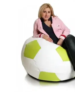 Sedacie vaky a kocky Sedací vak lopta sport l ekokoža 325l TiaHome - limetková