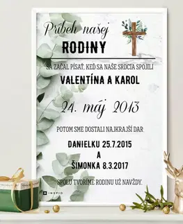 Obrazy s textom Obraz na stenu - Príbeh našej rodiny sa začal
