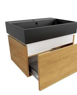 Kúpeľňový nábytok Kúpeľňová skrinka s umývadlom SAT Feel 60x30x46 cm medový dub mat SATFEEL60DMU3 SATFEEL60DMU3