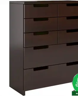 Komody do spálne Komoda drevená borovica 8s Skandica Spectrum Palisande