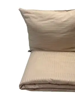 Obliečky Obliečky damaškové svetlo béžovo hnedé TiaHome - 1x Vankúš 90x70cm, 1x Paplón 140x200cm