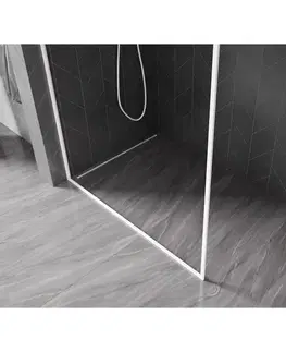 Sprchové dvere MEXEN/S - Kyoto-F L Sprchová zástena WALK-IN s rámom 55 x 202, transparent 8 mm, biela 800-055-174-20-00