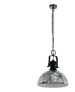 Svietidlá Eglo 79415 - Závesný luster na reťazi SADDINGTON 1xE27/60W/230V sivá 79415