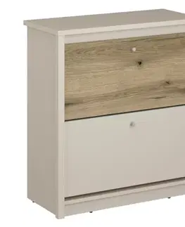 Botníky KONDELA Karos 2K botník kašmír / dub evoke