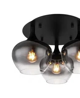 Svietidlá Globo 15548-3D - Prisadený luster MAXY 3xE27/40W/230V čierna 15548-3D