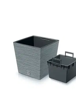 Kvetináče a truhlíky NABBI DFS300 plastový kvetináč 29,5 cm sivý betón