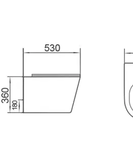 Záchody MEXEN - Rico Závesná WC misa Rimless Tornado vrátane sedátka s slow slim, duroplast, biela lesk 3072L4000T