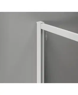 Sprchové dvere MEXEN/S - Kyoto-F Sprchová zástena WALK-IN s rámom 160 x 85, transparent 8 mm, biela 800-160-202-04-20-085