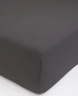 Plachty MKLozkoviny.sk Jersey prostěradlo s elastanem 90 × 200 cm – tmavě šedé