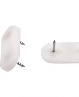 Príslušenstvo k nábytku Nabíjacie plastové podložky biele 45x20 mm