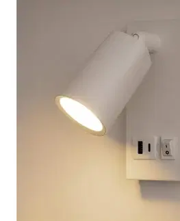Svietidlá Eurolamp LED Nástenné bodové svietidlo s USB CHARGE LED/5W/230V biela 145-22071
