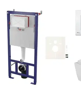 Záchody Cenově zvýhodněný závěsný WC set SAT do lehkých stěn / předstěnová montáž + WC Glacera Ava SIKOSSAVA20K SIKOSSAVA20K