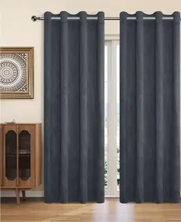 Závesy do spálne Záves na krúžkoch YC11932/200G/053/140x250 cm sivý