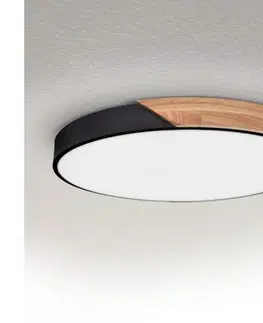 Svietidlá BRILAGI - stmievateľné LED svietidlo PILANA LED/60W/230V dub/čierna pr. 60 cm + diaľkové ovládanie WO800-OEM11-60