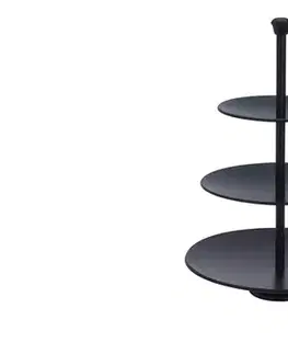 Podnosy a tácky MAKRO - Etažérka 3 poschodová Black, oceľ
