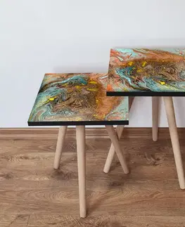 Konferenčné stolíky Sada odkladacích stolíkov (2 kusy) 2Shp280 - Multicolor