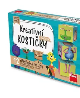 Obrázkové kocky Dino Toys Drevené kocky Príšerky 12 Dino