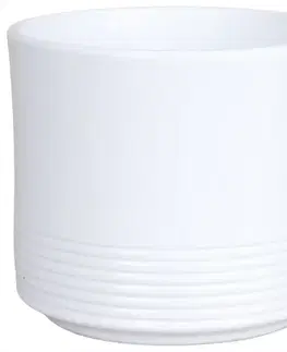 Záhrada Obal na kvetináč okrúhly  Rille 992 12 cm biela