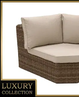 Záhradné stoličky a kreslá DEOKORK Ratanový rohový diel BORNEO LUXURY (hnedá)