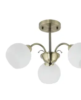 Stropná svetla NESTOR Závesná lampa patina 3x40W E27 biele tienidlo