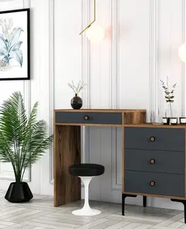 Toaletné Toaletný stolík Lizbon 550 - Walnut, Anthracite