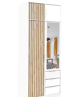 Šatníkové skrine Nadstavba na skrinu INDI LUX  2D, biela