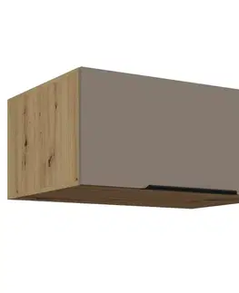 Kuchynské horné skrinky KONDELA Frisbo 80 NAGU-36 1F horná kuchynská skrinka sandgrau / dub artisan