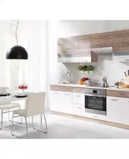 Modulový kuchynský nábytok Kuchynská linka Econo C Plus 260cm sonoma/biely