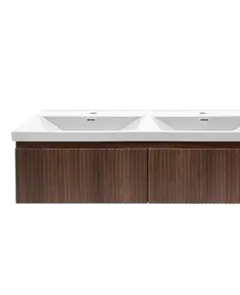 Kúpeľňový nábytok Kúpeľňová skrinka s umývadlom SAT Evolution 118x30x44,8 cm orech Aida mat SATEVO120NAU5 SATEVO120NAU5