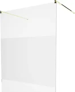 Sprchové dvere MEXEN/S - KIOTO samostatne stojaca sprchová zástena 120 x 200, transparent/matné sklo 8 mm, zlatá 800-120-002-50-35