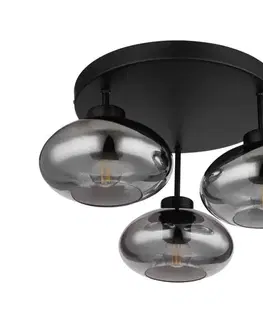 Svietidlá Globo 15572-3D - Prisadené stropné svietidlo SHAUN 3xE27ILLU/40W/230V čierna 15572-3D