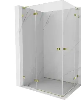 Sprchovacie kúty MEXEN/S - Lunar L Duo sprchovací kút dvere krídlové 110 x 105, transparent, zlato 834L-110L-105P-50-00