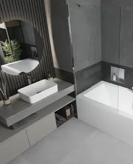 Sprchové dvere MEXEN/S - Cube obdĺžniková vaňa 170 x 80 cm s panelom + vaňová zástena 90, transparent, chróm 550517080X9509000001