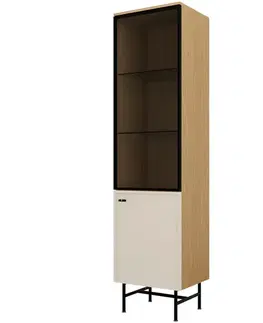 Vitríny v podkrovnom štýle Vitrína Elora 3l/P Dub Jar/Macadamia