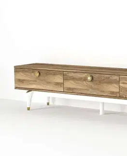 TV stolíky BUSED TV stolík na nožičkách, orech