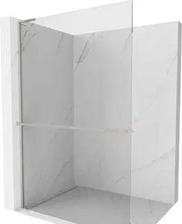 Sprchové dvere MEXEN/S - Kioto+ L Sprchová zástena WALK-IN s poličkou a držiakom uterákov 90 x 200, transparent, nikel kartáčovaná 800-090-123-97-00