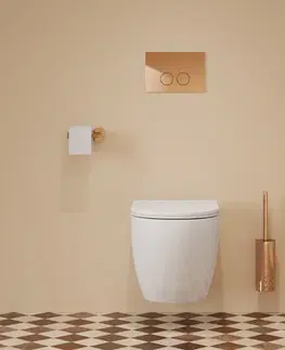Záchody OMNIRES - Minimal tlačidlo splachovacie, meď lesk; MPS1CP