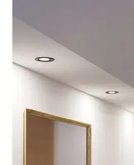 Svietidlá Eglo 902237 - Sada 3x LED kúpeľňových podhľadových svietidiel BARRANCO 1x GU10/4,5W/230V IP44 čierna 902237