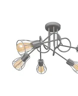 Svietidlá  Prisadený luster OXFORD 5xE27/15W/230V šedá W-2016/5K GR