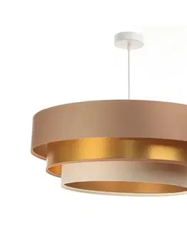 Svietidlá  Luster na lanku TRINITI 1xE27/60W/230V béžová/zlatá 050-089-60