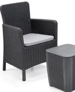 Záhradné jedálenské sety Záhradný jedálenský set 3 ks TRENTON BALCONY Allibert