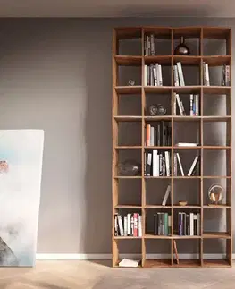 Voľne stojace knižnice DELIFE Knižnica Live-Edge 240x120 cm akácia prírodná masívne drevo