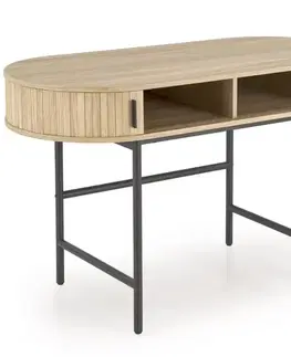 Moderné kancelárske stoly Písací stôl B-51 prírodná/čierna