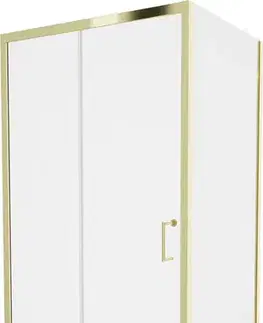 Vane MEXEN/S - Apia Sprchovací kút 120x90, transparent, zlato + vanička Rio 840-120-090-50-00-4510