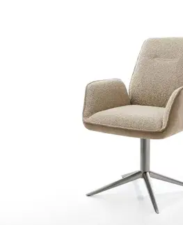 Jedálenské stoličky DELIFE Otočná jedálenská stolička Zoa-Flex zmiešané materiály tmavobéžová podstava grafitová 360° otočná hojdacia funkcia vrecková pružina
